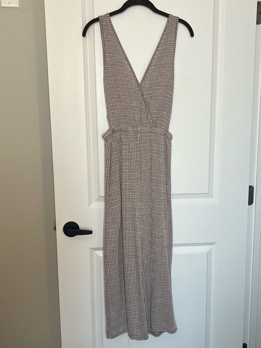 Caution To The Wind Taupe Sleeveless V-Neck Jumpsuit